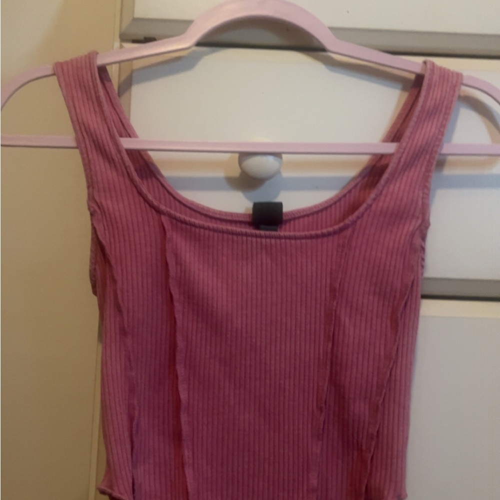 Wild Fable Pink Ribbed Sleeveless Tank Top